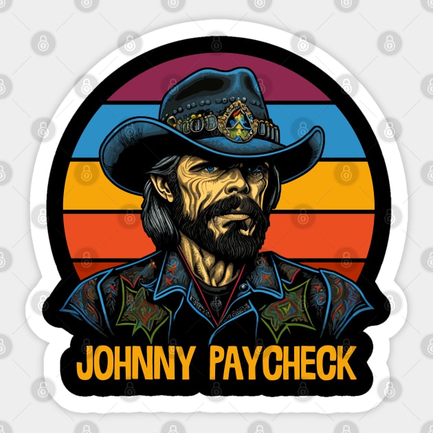 Johnny Paycheck / Retro Style Fan Design Sticker by DankFutura